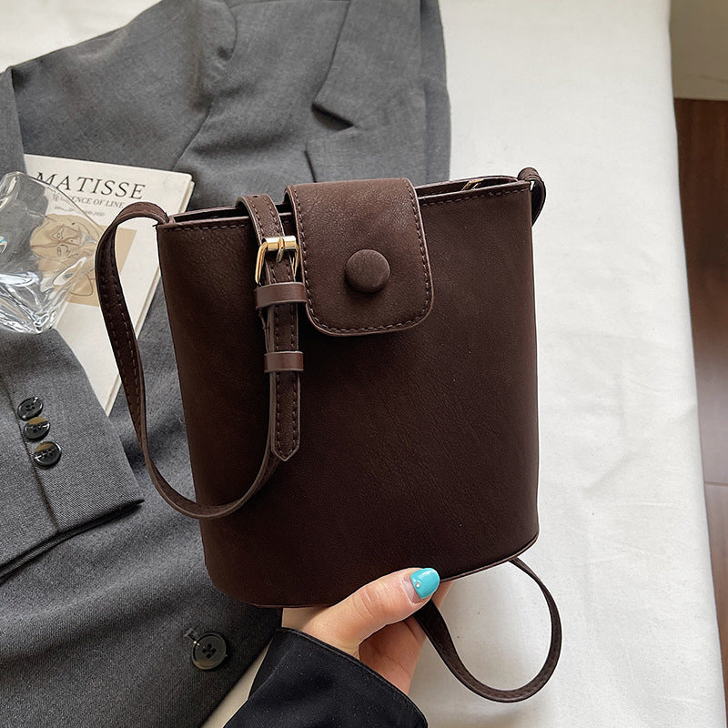 Compact Crossbody Bag with Cute Plush Charm