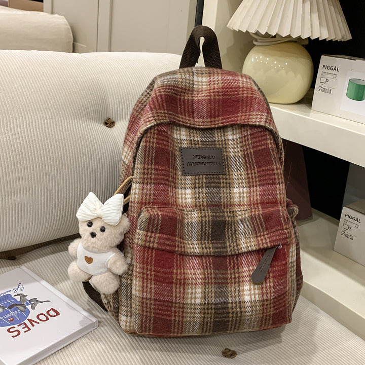 Cozy Plaid Backpack Kalsten
