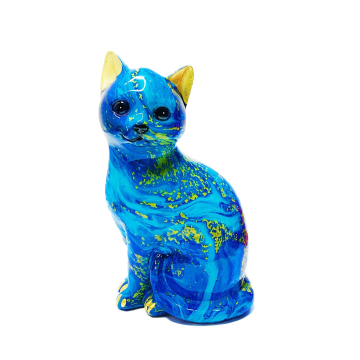 Artistic cat figurine in vibrant design Kalsten