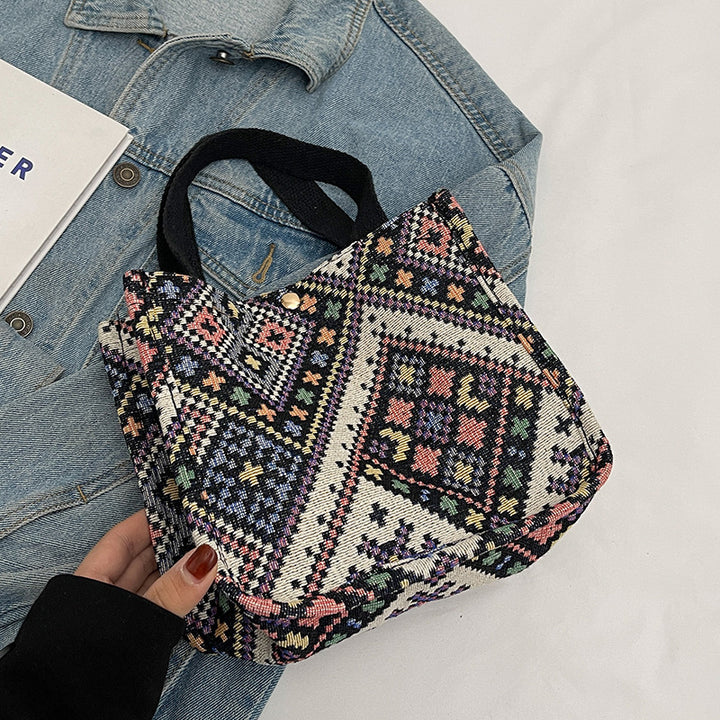 Handcrafted Geometric Patterned Tote Bag