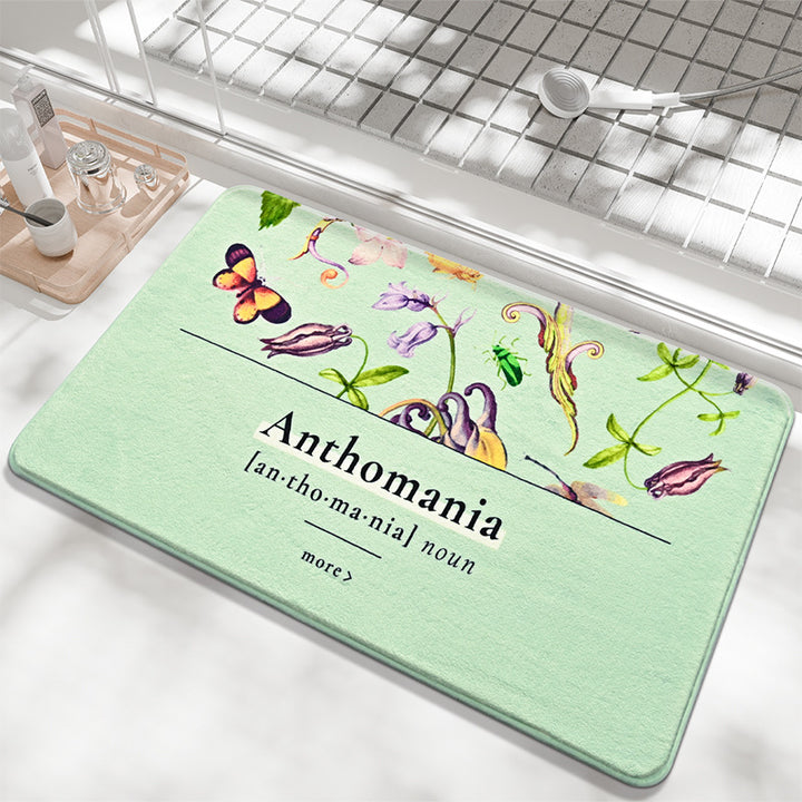 Floral-Decorative Bathroom Mat Kalsten