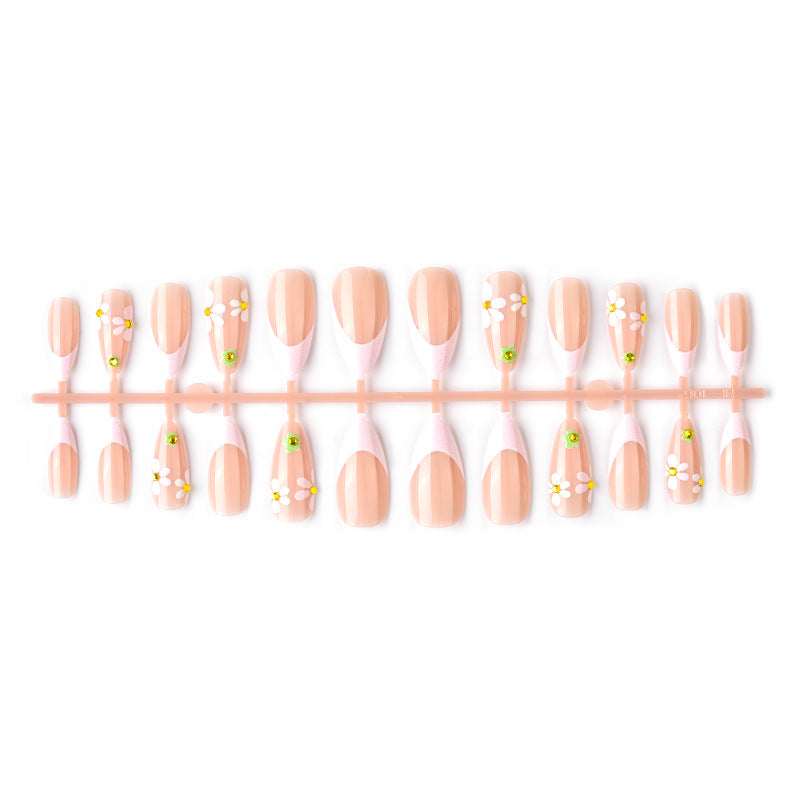 Artistic Floral-Embellished Press-On Nail Set Kalsten