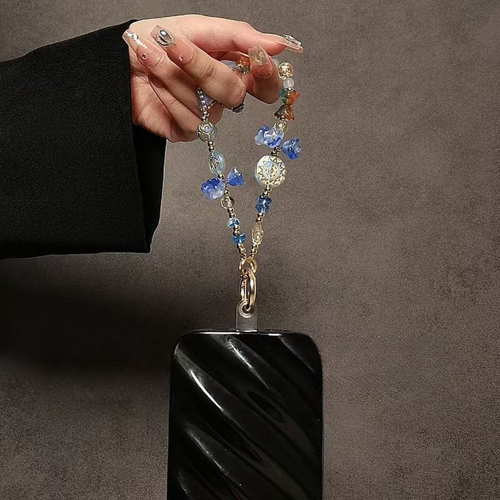 Decorative Flower-Themed Beaded Keychain Kalsten