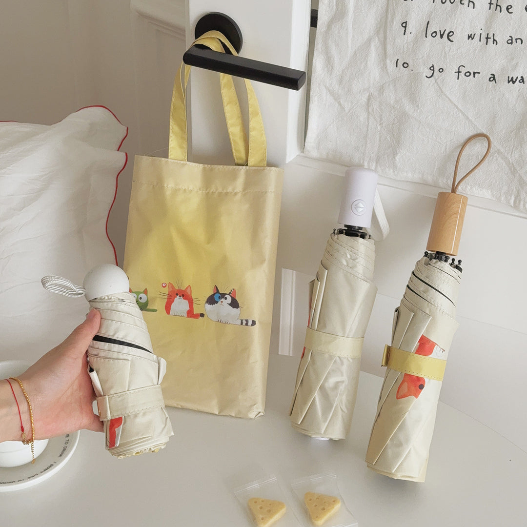 Ladies Folding Umbrella with Loving Animal Designs Kalsten