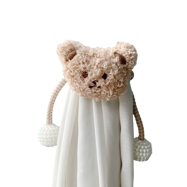 Decorative Fabric Flower Curtain Tieback with Braided Rope and Pearl Pom-Pom Weights