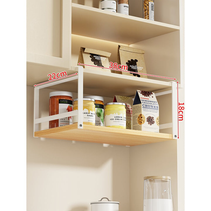 Under-Cabinet Sliding Pantry Shelf with Wooden Base and Steel Frame