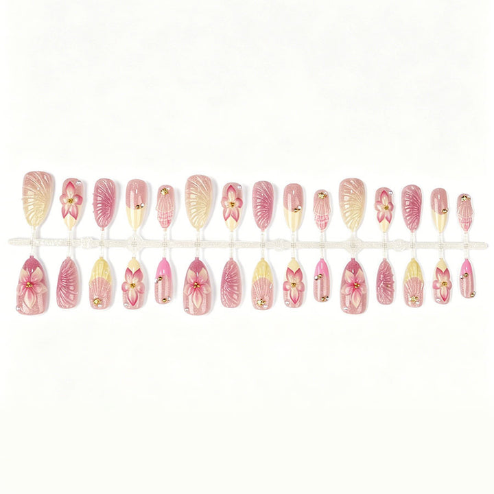 Floral Accent Press-On Nail Set Kalsten