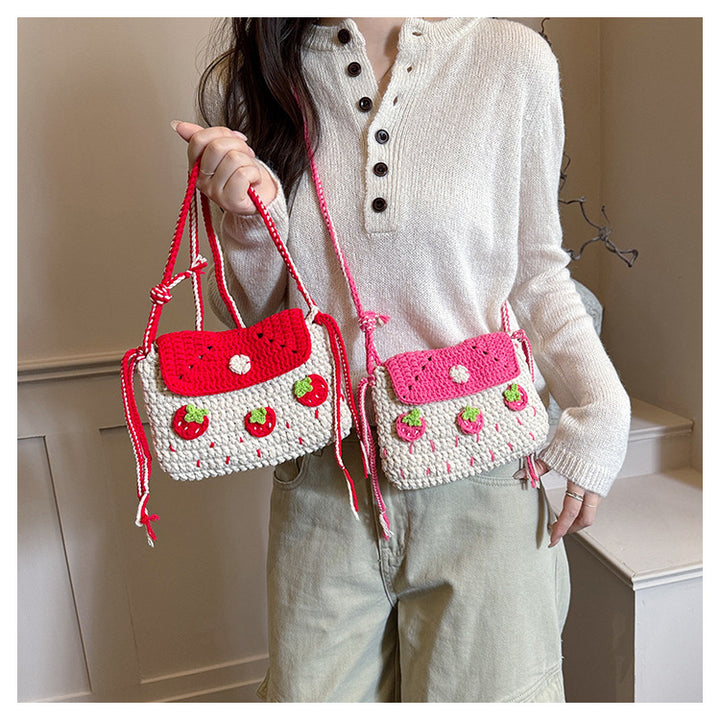 Playful Strawberry-Themed Crochet Handbag