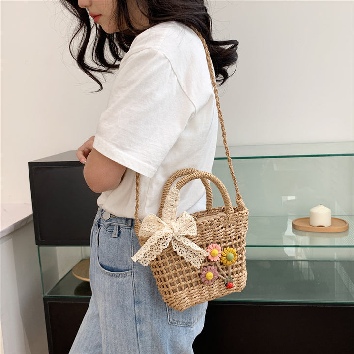 Floral Woven Tote Bag