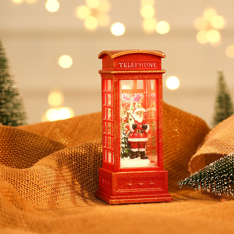 Decorative Snowman Telephone Booth Figurine Kalsten