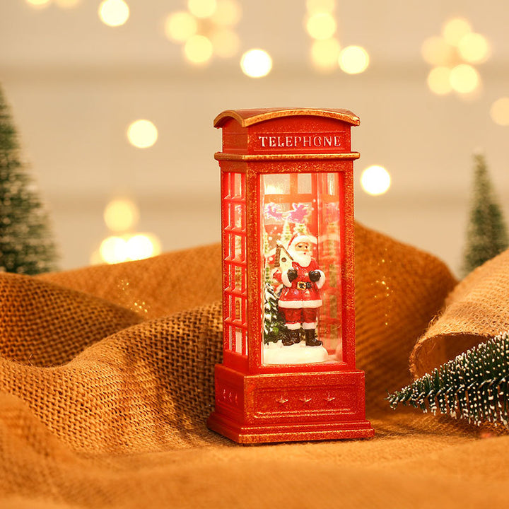 Decorative Snowman Telephone Booth Figurine Kalsten