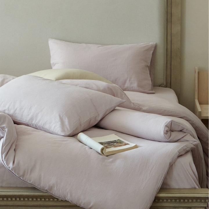 Breathable bedding set made of organic cotton with stonewash look