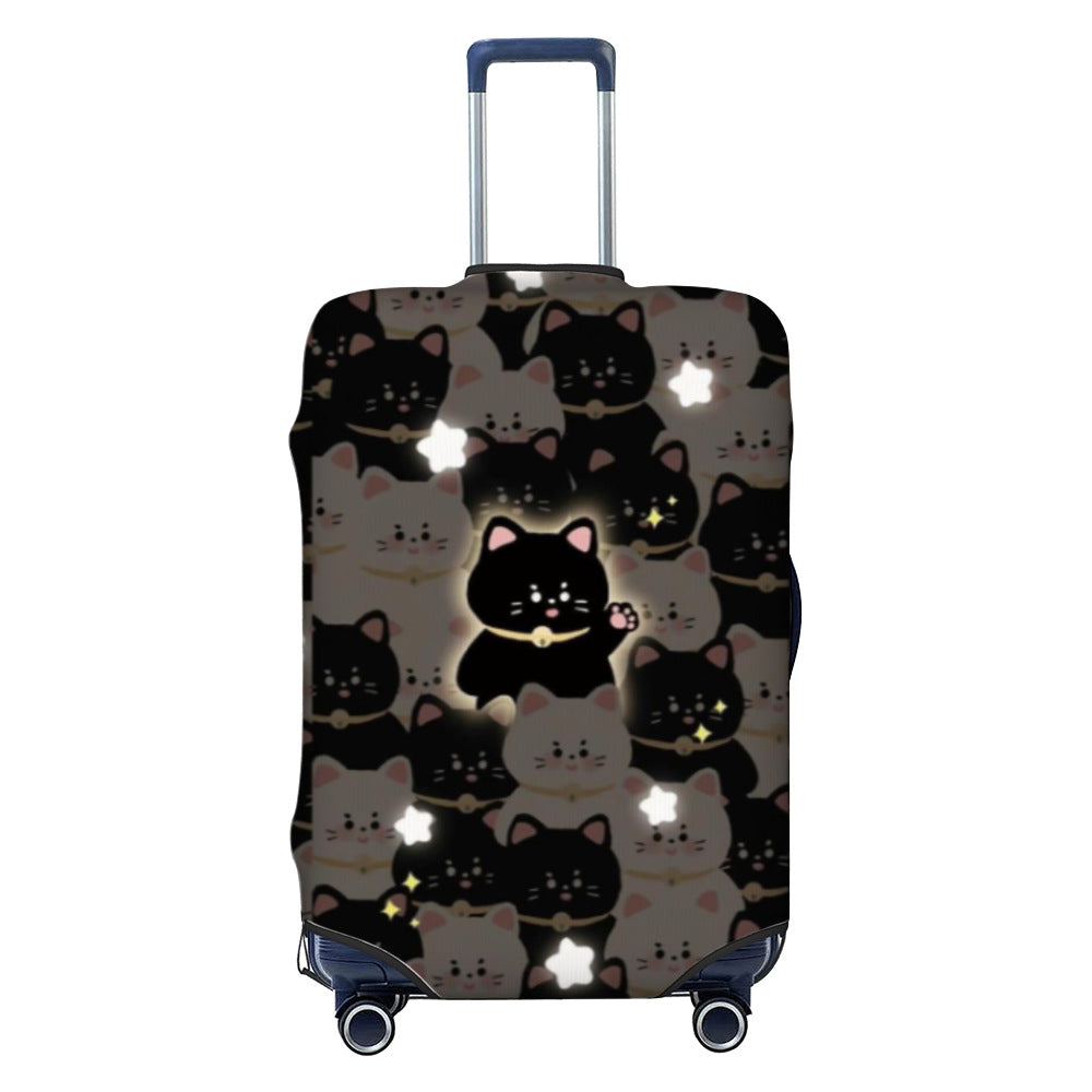 Unisex hard-shell cabin trolley with vintage travel illustration, 360° swivel wheels and telescopic handle Kalsten