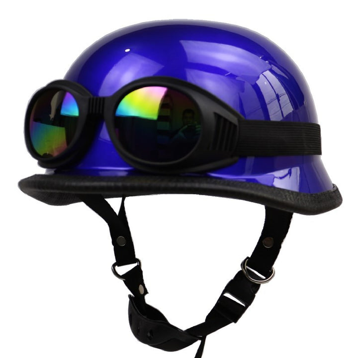 Vintage Motorcycle Helmet with Protective Goggles Kalsten