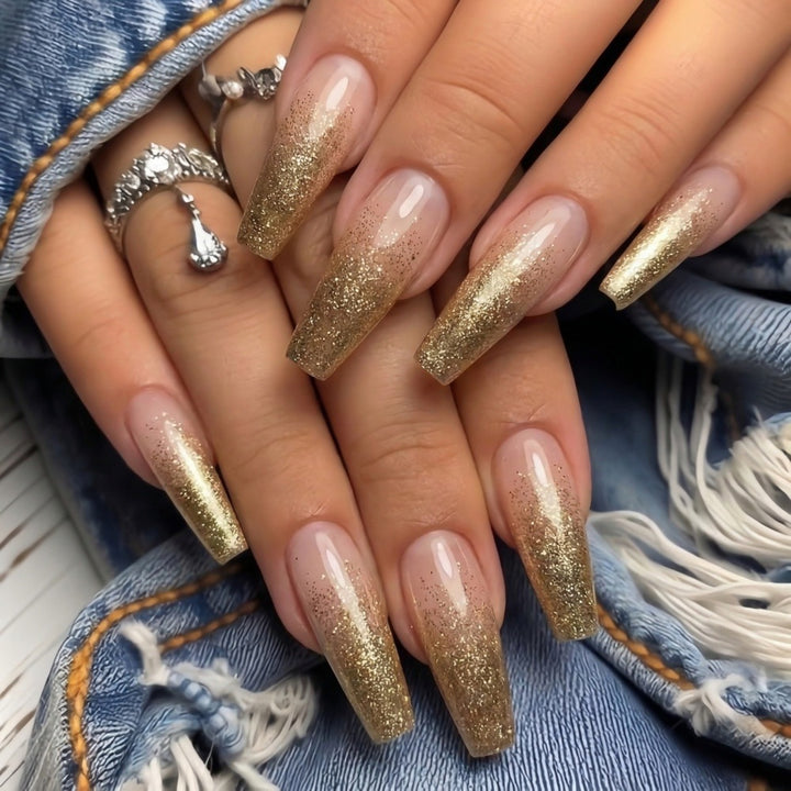 Artificial nails with elegant glitter gradient Kalsten