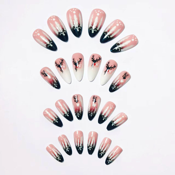 Artificial nails in festive reindeer design Kalsten