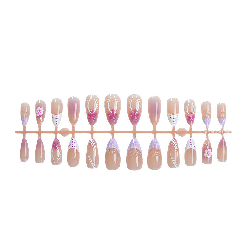Floral Decorative Press-On Nail Set