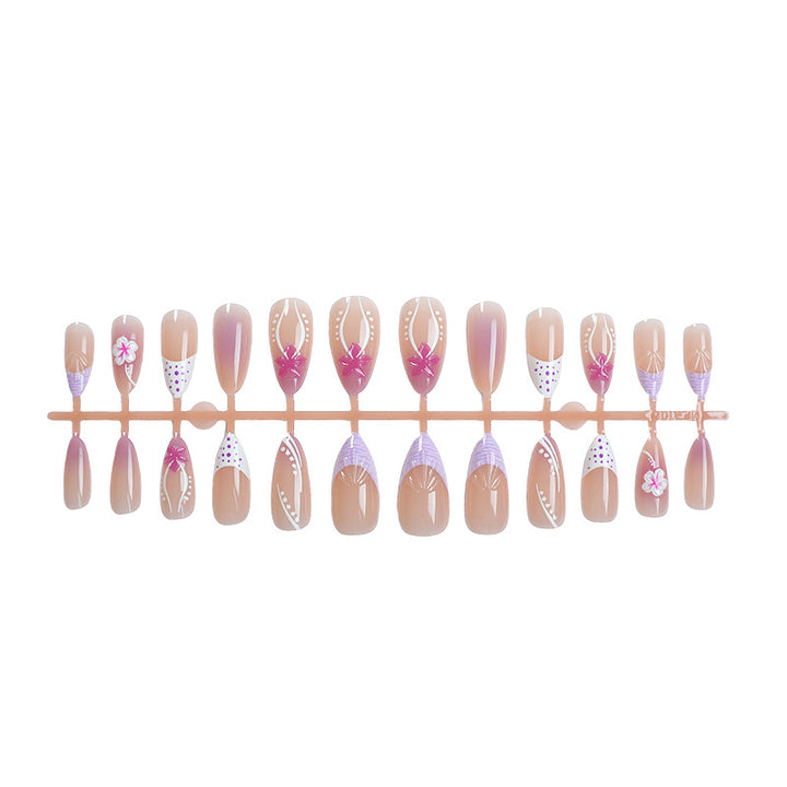 Floral Decorative Press-On Nail Set
