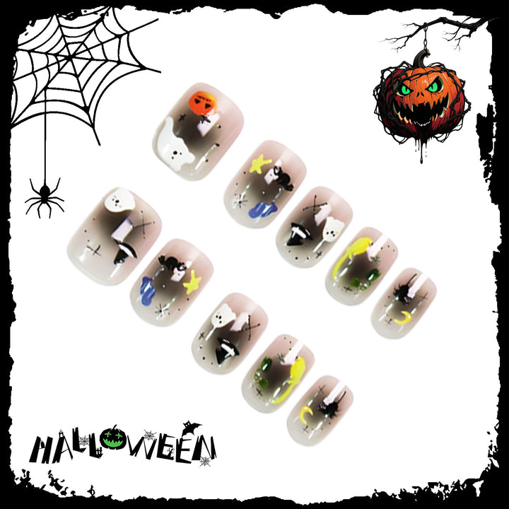Artificial nail set with Halloween motifs and creative designs Kalsten