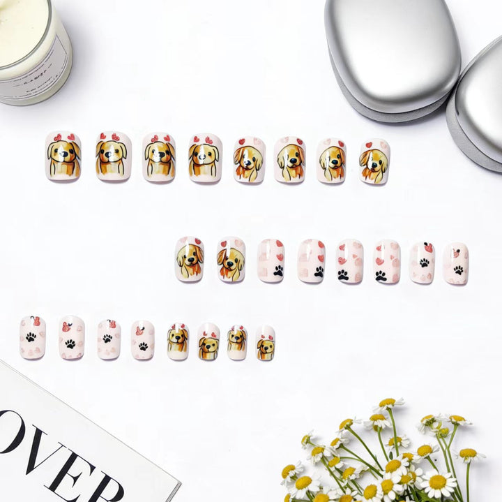 Artificial nails with cute dog friend design Kalsten