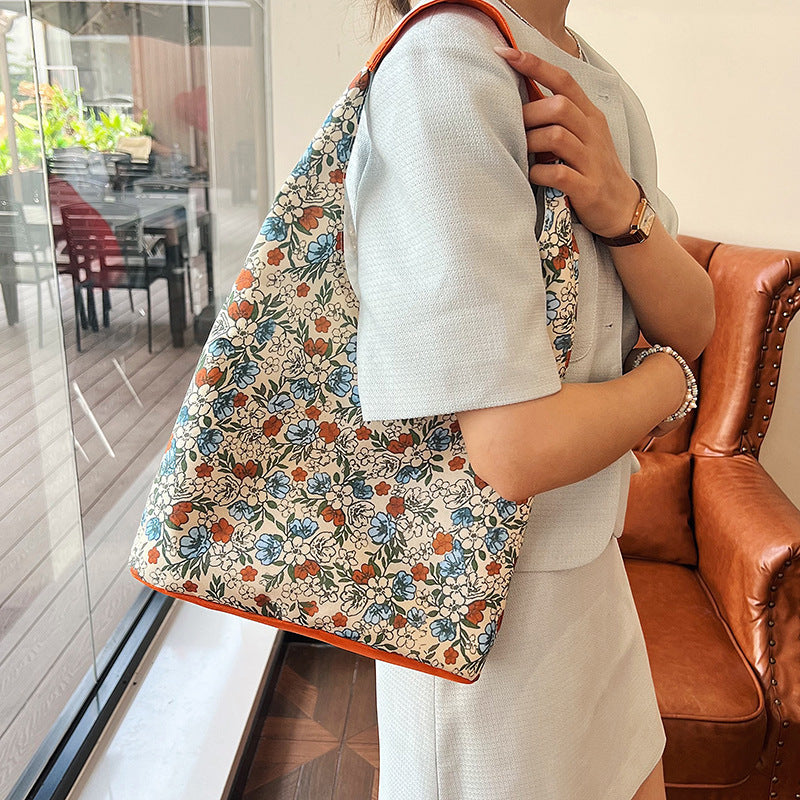 Floral Patterned Shopping Tote