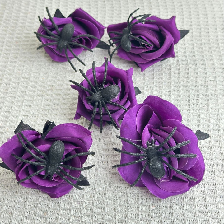 Set of delicate fabric rose hair clips for bridal and festive hairstyles