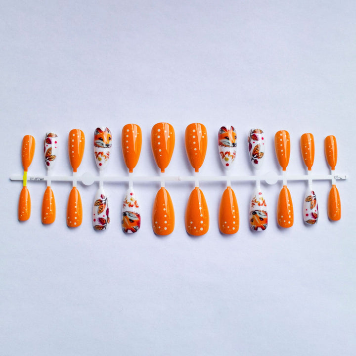 Artistic Fox-Themed Nail Art