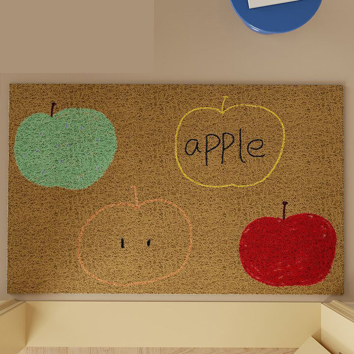 Decorative Apple Themed Floor Mat for Home
