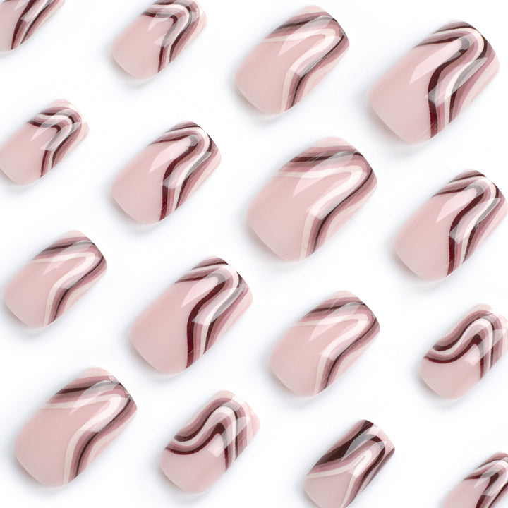Artful Gel Nails with Elegant Wave Design Kalsten