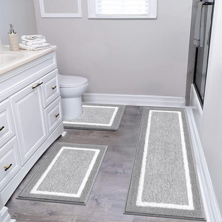 Plush Bathroom Area Mat Set Kalsten