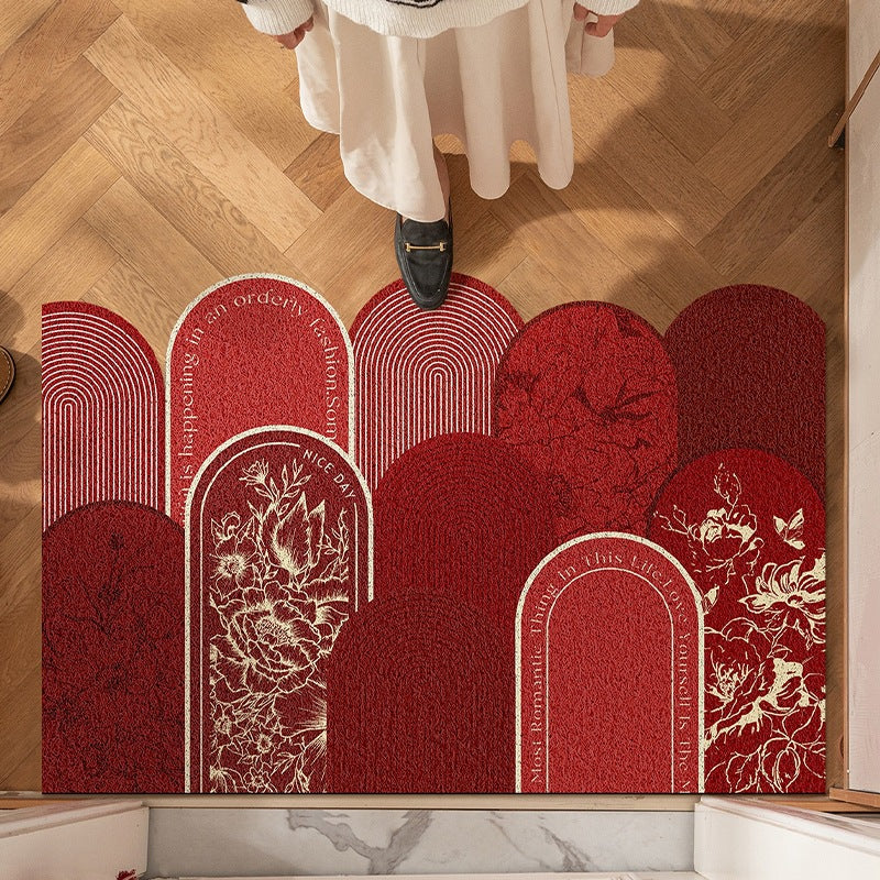 Motivational Flower Print Floor Mat