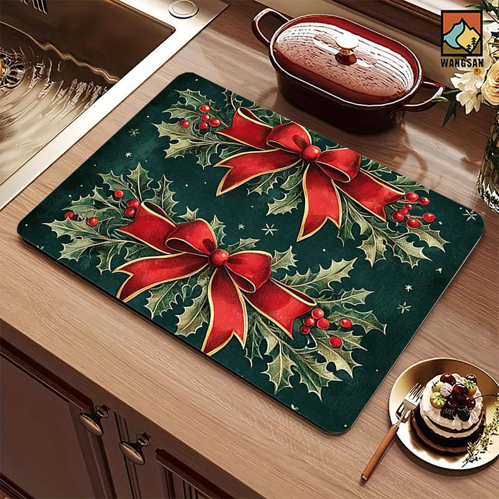 Festive Christmas-Themed Kitchen Mat