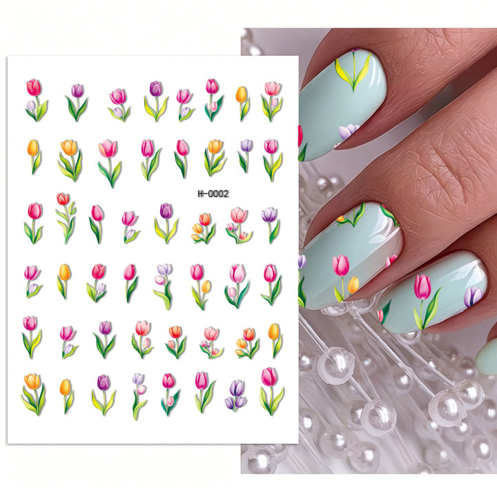 Floral Design Nail Art Sticker Set
