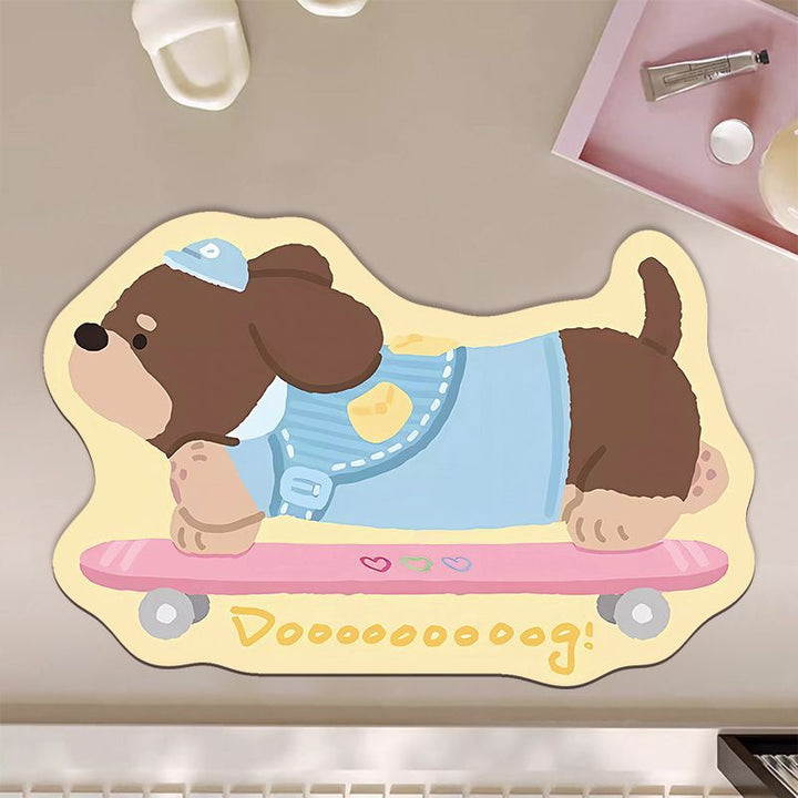 Cute Cartoon Otter-Themed Bath Mat Kalsten