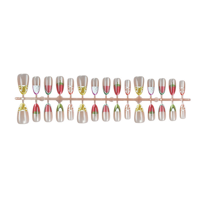 Fruit-Inspired Floral Press-On Nail Art Set Kalsten