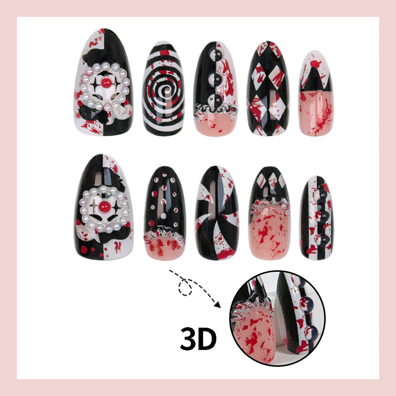 Acrylic nail set with creative spooky design Kalsten