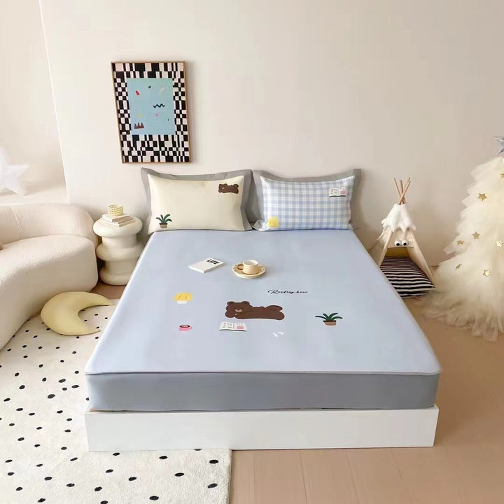 Fitted sheet set with pillowcases