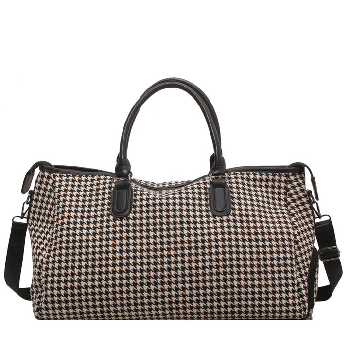 Chic Houndstooth Weekend Duffle Bag