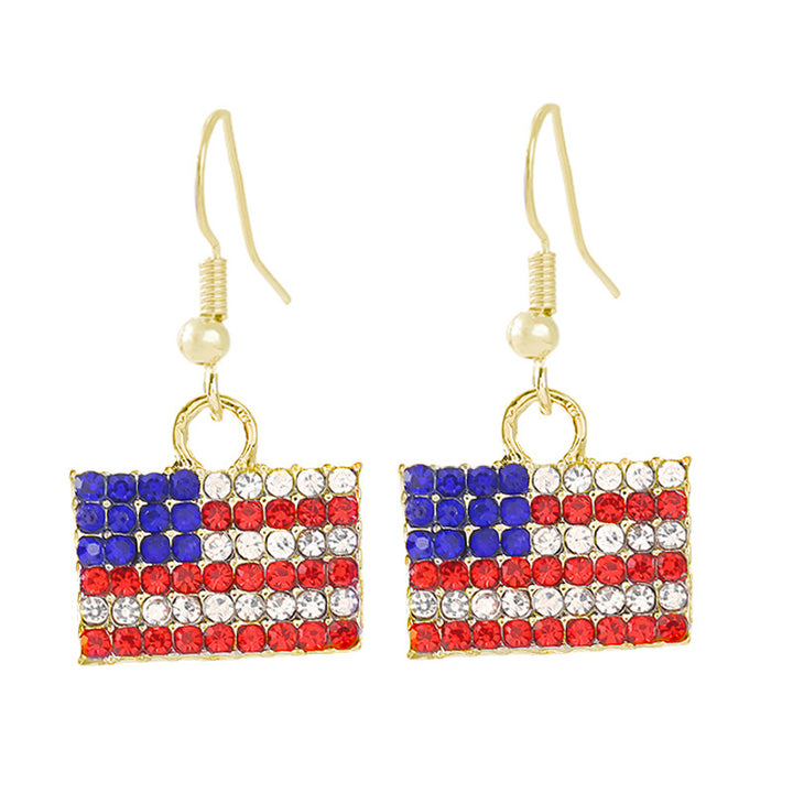 Women's nan patriotic horseshoe enamel dangle earrings with star-accented design and fishhook findings Kalsten