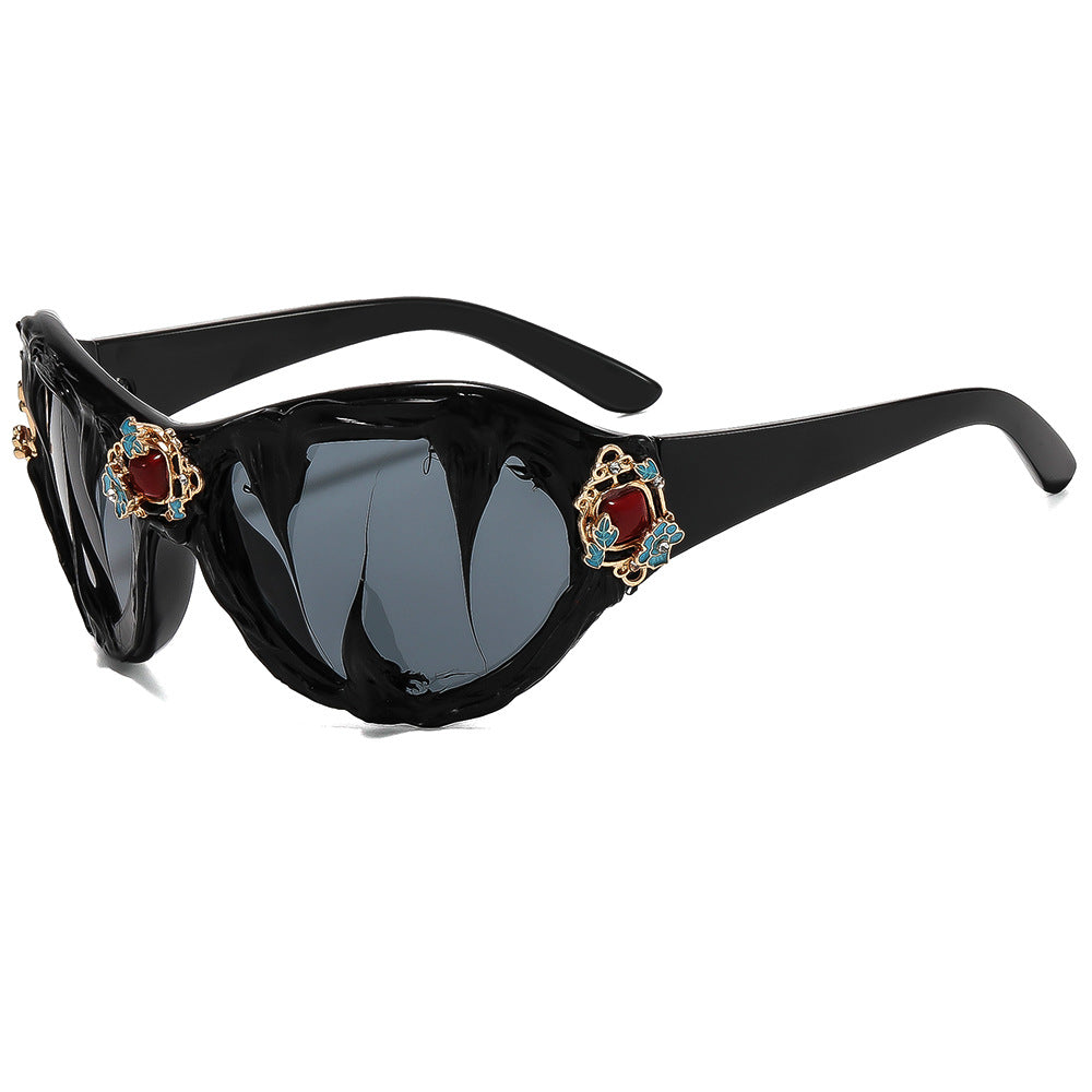 Ladies extravagant sunglasses with floral crystal embellishments Kalsten