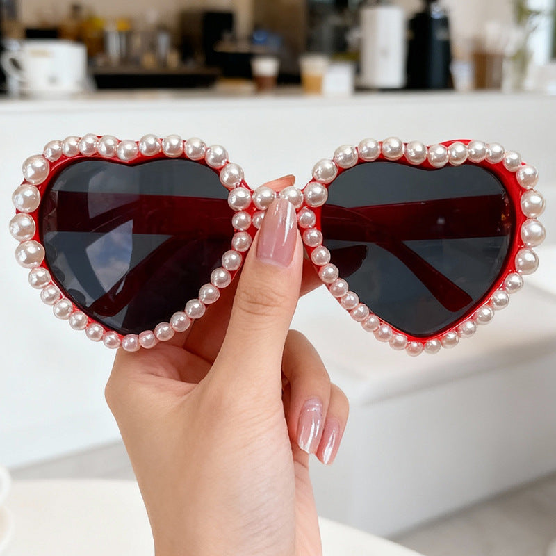 Heart-Shaped Rhinestone-Embellished Sunglasses Kalsten