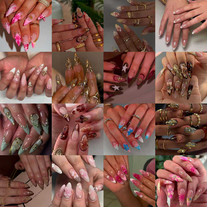 Glamorous Textured Acrylic Nail Enhancements Kalsten