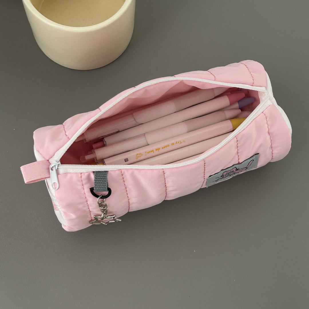 Quilted Cat-Themed Pen Case