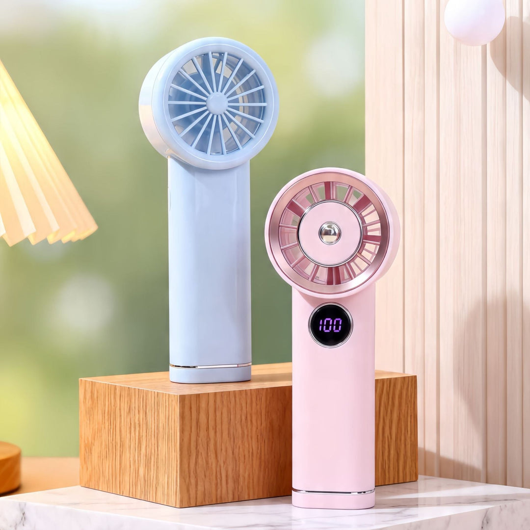 Women Portable Mini Fan with Digital Display Kalsten