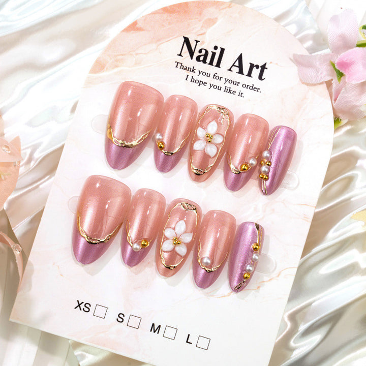 Floral Embellished Press-On Nail Set