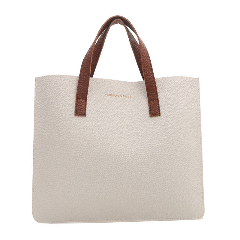 Elegant Textured Leather Tote Bag