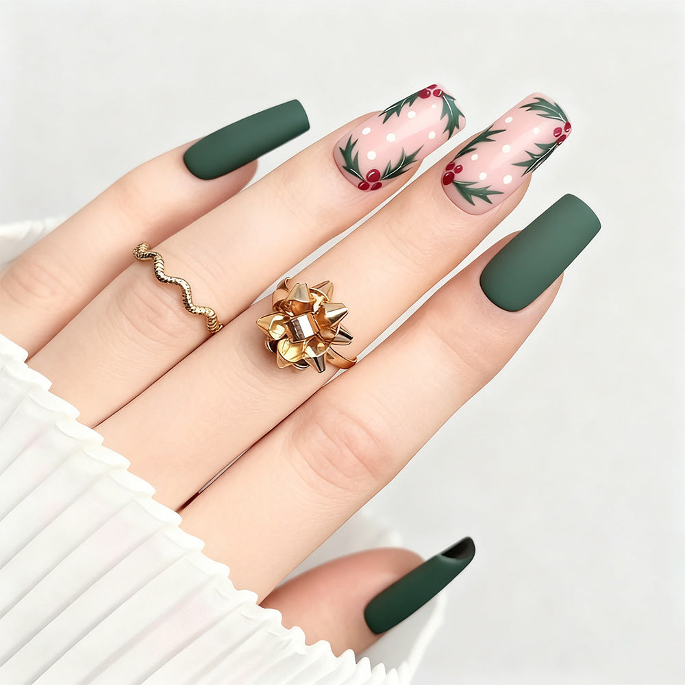 Artificial Nail Set with Colorful Flower Patterns Kalsten