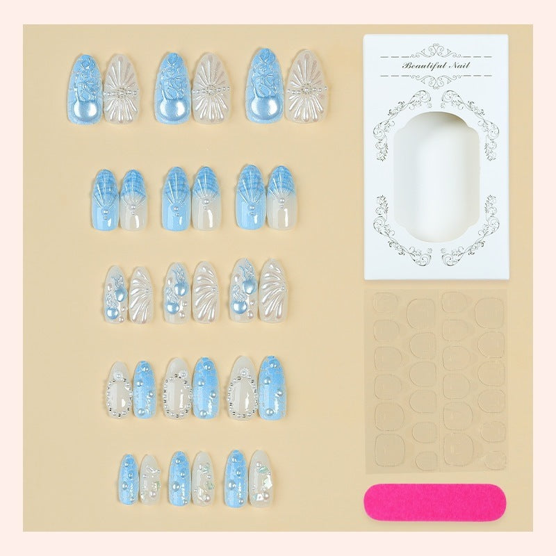 Acrylic nail set with exquisite 3D elements and elegant designs Kalsten