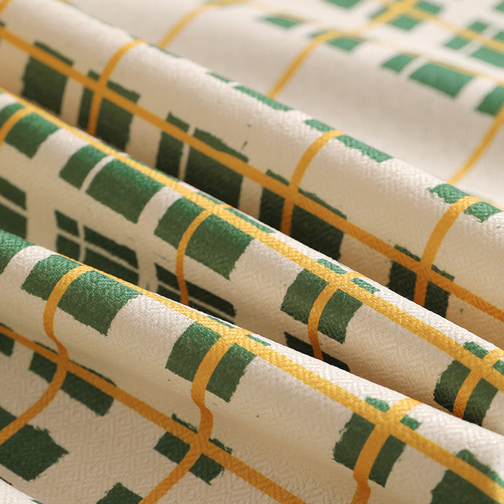 Rectangular coated tablecloth with checked plaid pattern and water-repellent surface Kalsten