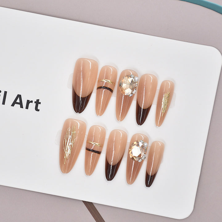 Glamorous Heart-Themed Press-On Nail Set Kalsten